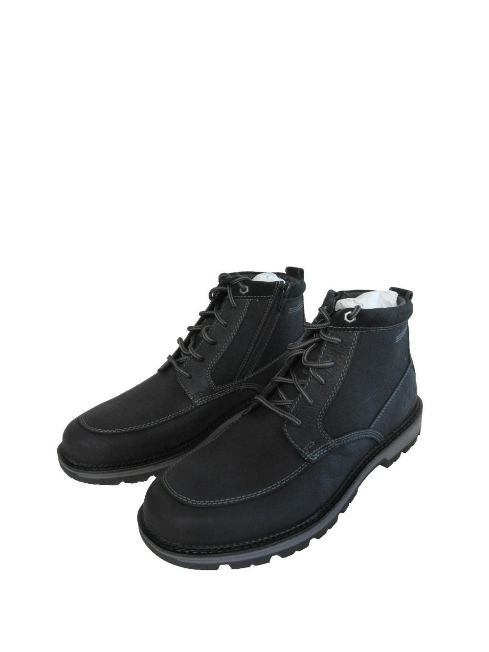 CLARKS Black Leather Maplewood Rise 11 1/2M Waterproof Lace Up Rugged Boots